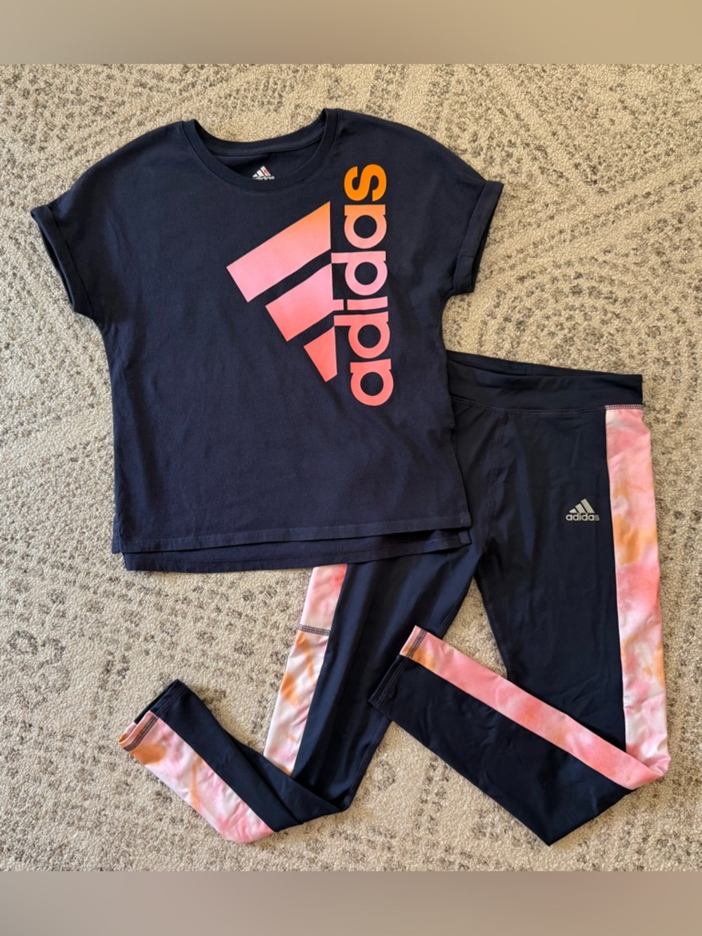 Adidas Girls Legging 2-Piece Set Sz S (7/8)
